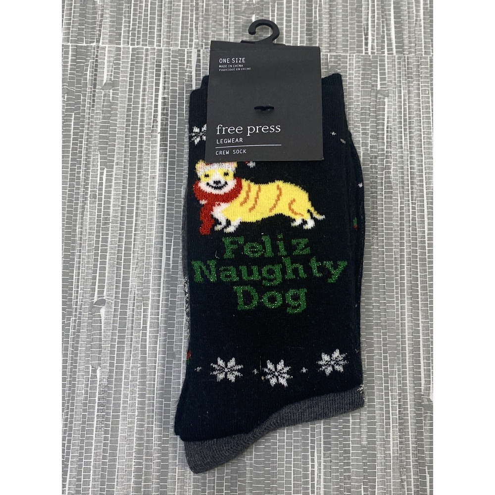 NWT Free Press Set of 2 Christmas Crew Socks